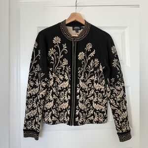 Vintage Scandi Girl Icelandic Wear silk wool zip up neutral sweater size medium